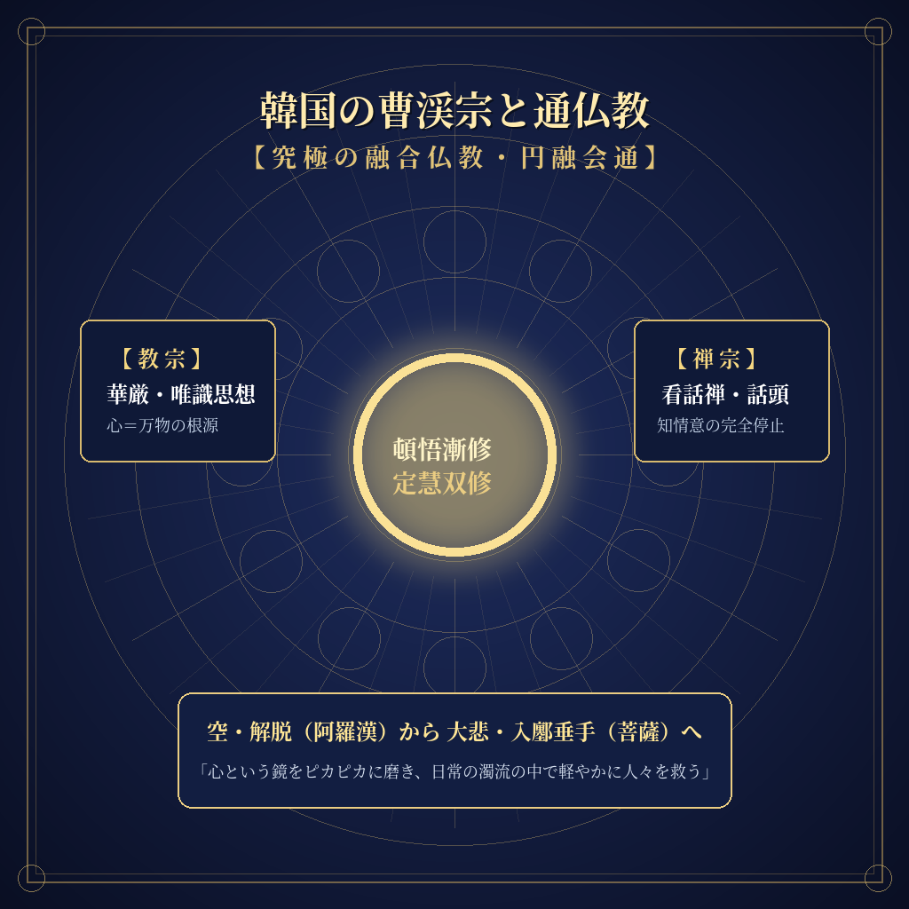 韓国の曹渓宗と通仏教 インフォグラフィック図解